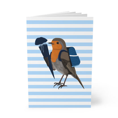 Rotkehlchen Notizbuch Geschenk zur Einschulung  A5 Softcover 150 Seiten Liniert