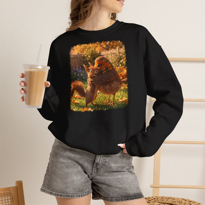 Premium Sweatshirt Rosi Rotkehlchen & Eichhörnchen | Pullover für Vogelfreunde
