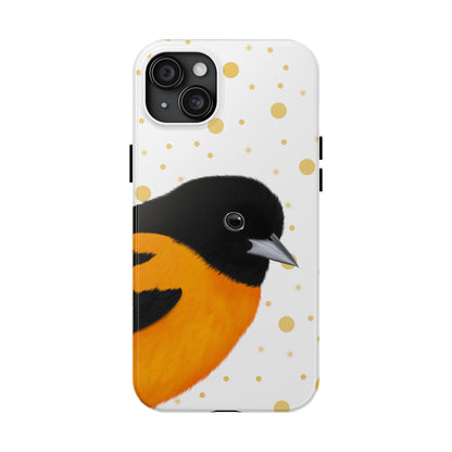 Baltimore Oriole Bird Art Tough Phone Case White