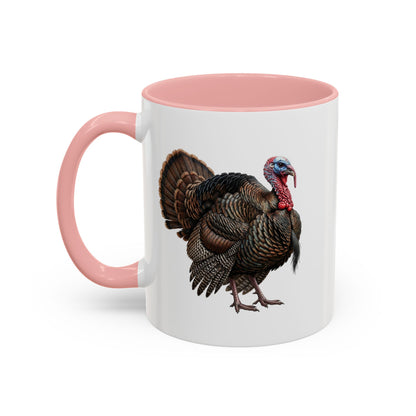 Thanksgiving Turkey Two-Tone Mug | Wild Turkey Bird Art Coffee Cup | Fall Gift