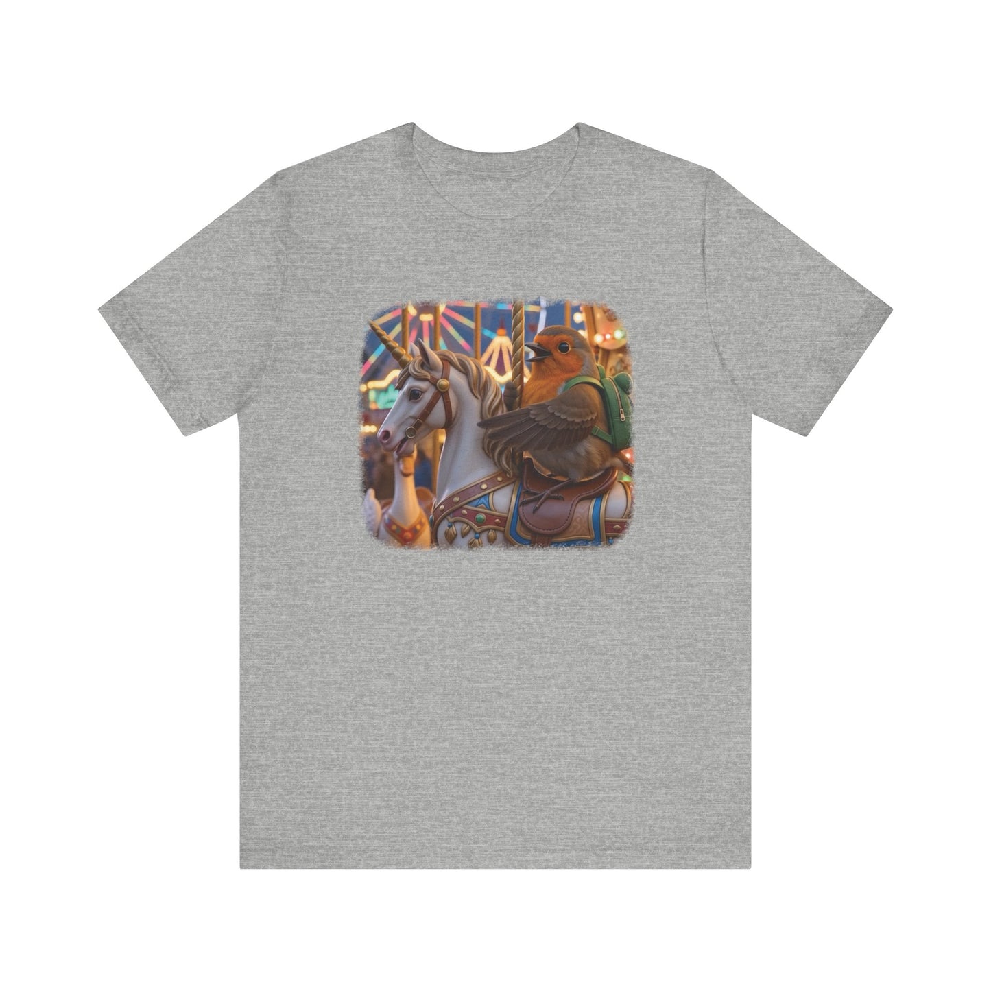 Robin Rosi Unicorn Carousel Premium T-Shirt for Bird Lovers