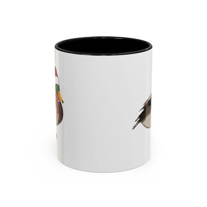 サンタクロースのマガモを象った陶器製バードコーヒーマグ – バードウォッチャーへのカスタムギフト