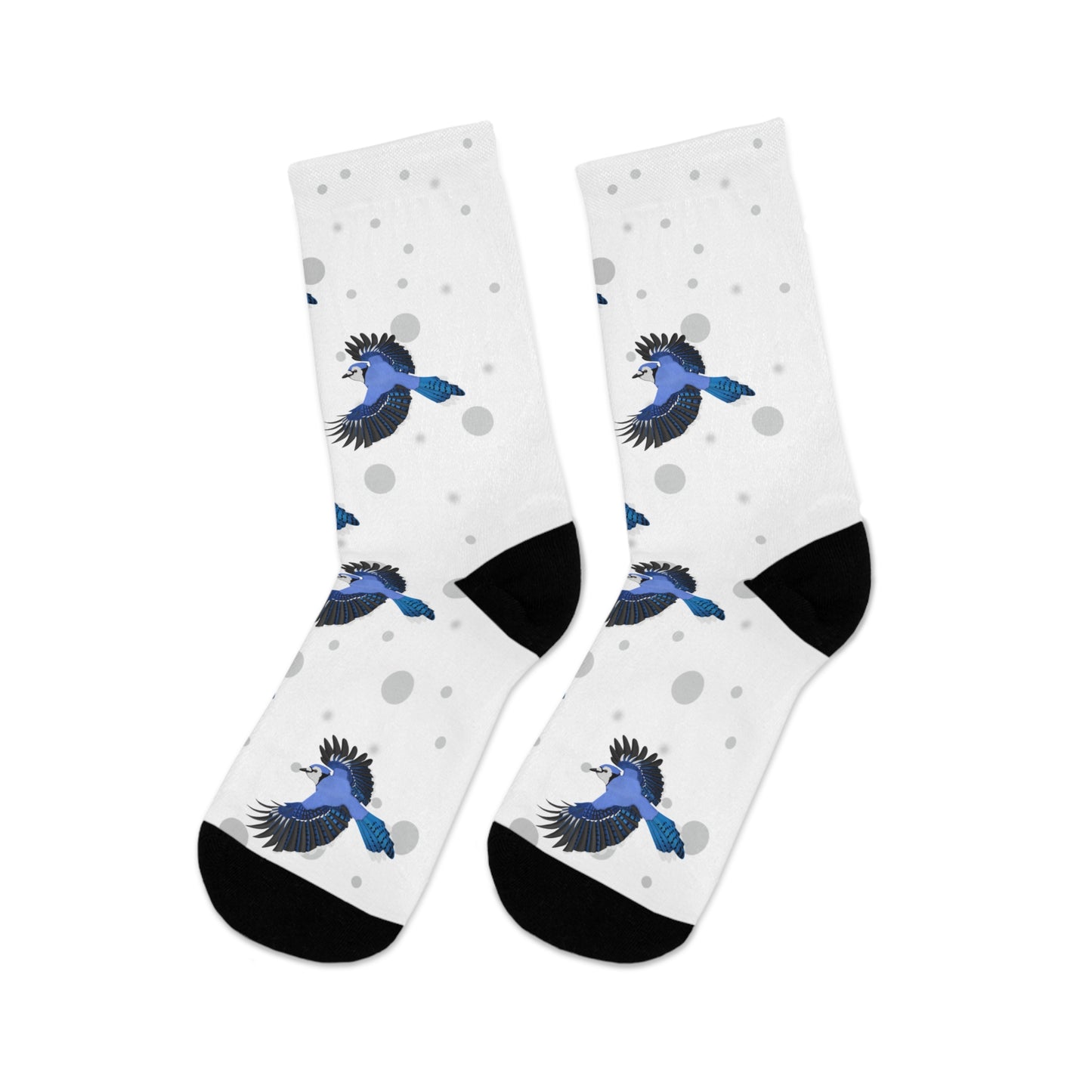Blue Jay Socks White Bird Socks for Bird Lovers One Size