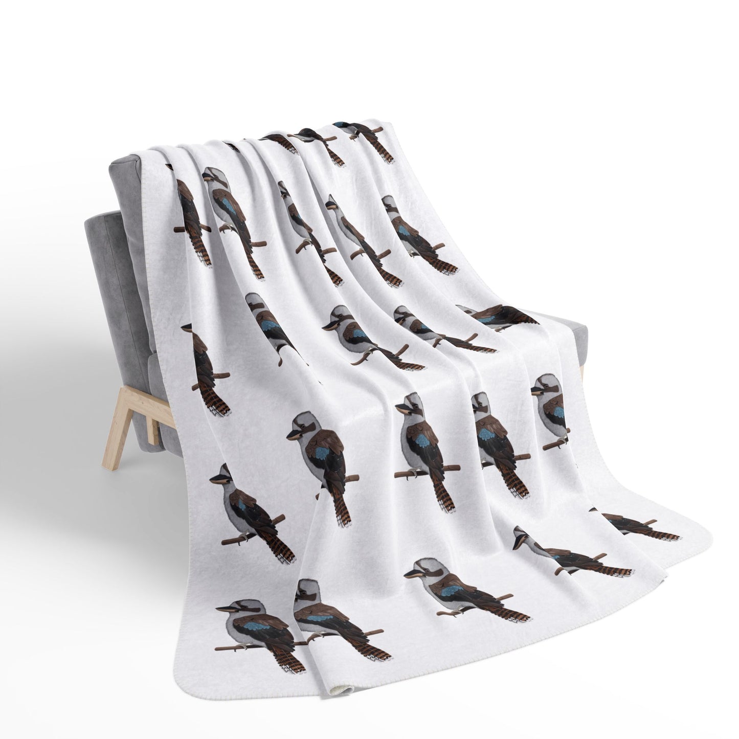 Kookaburra Art Fleece Sherpa Blanket (60"x80") - Thick, Ultra-Soft & Cozy Throw for Bird Lovers