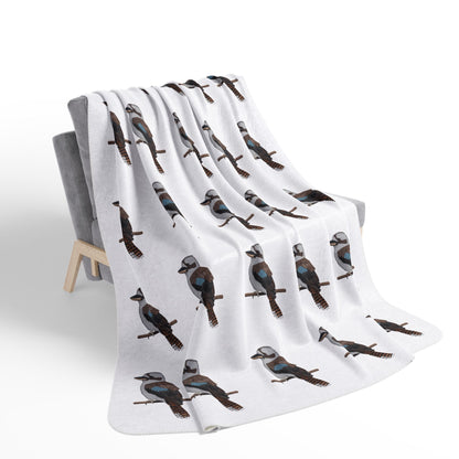 Kookaburra Art Fleece Sherpa Blanket (60"x80") - Thick, Ultra-Soft & Cozy Throw for Bird Lovers