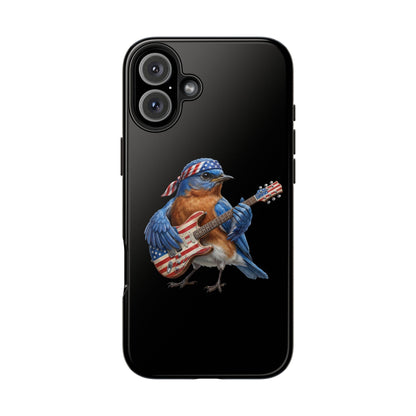 Bluebird with Guitar iPhone Case – Premium Tough Phone Cover Black