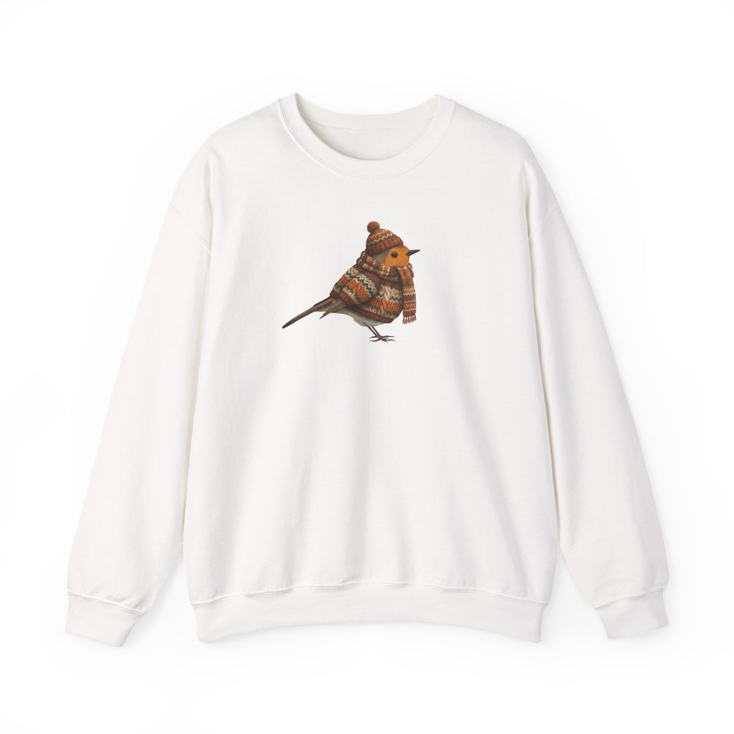 Rotkehlchen in Strick Weihnachts-Sweatshirt | Unisex Vogel Sweater für Vogelfreunde & Vogelbeobachter