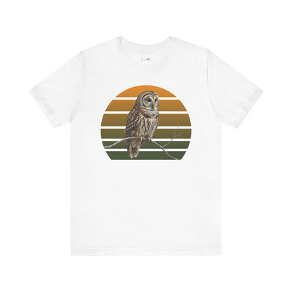 Barred Owl T-Shirt | Unisex Retail Fit Bird Lover Tee | Wildlife Birder Gift