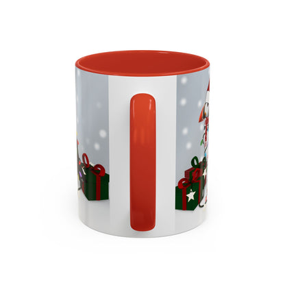 Puffin with Christmas Hat and Scarf Snow Bird Coffee Mug