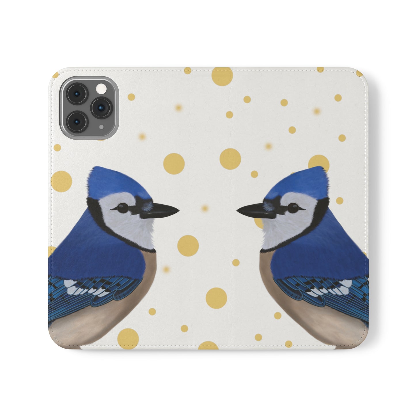 Blue Jay Bird Art Phone Flip Case