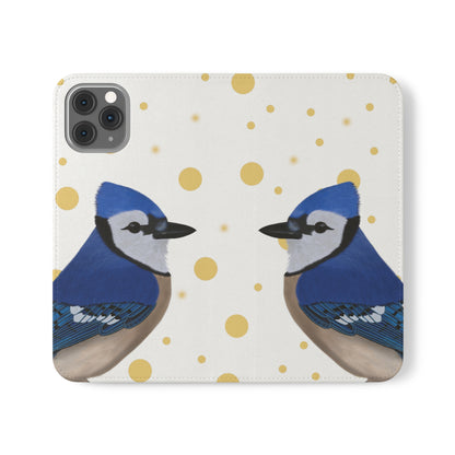 Blue Jay Bird Art Phone Flip Case