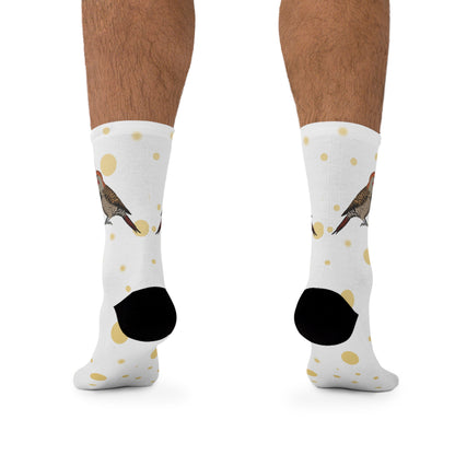 Northern Flicker with Golden Dots Birding & Birdwatching Bird Socks White