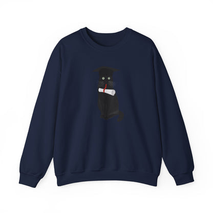 Black Cat Graduate Cat Lover Graduation Sweatshirt