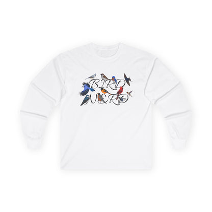 Bird Nerd Blue Jay Cardinal Robin Oriole Birdwatching Cotton Long Sleeve T-Shirt