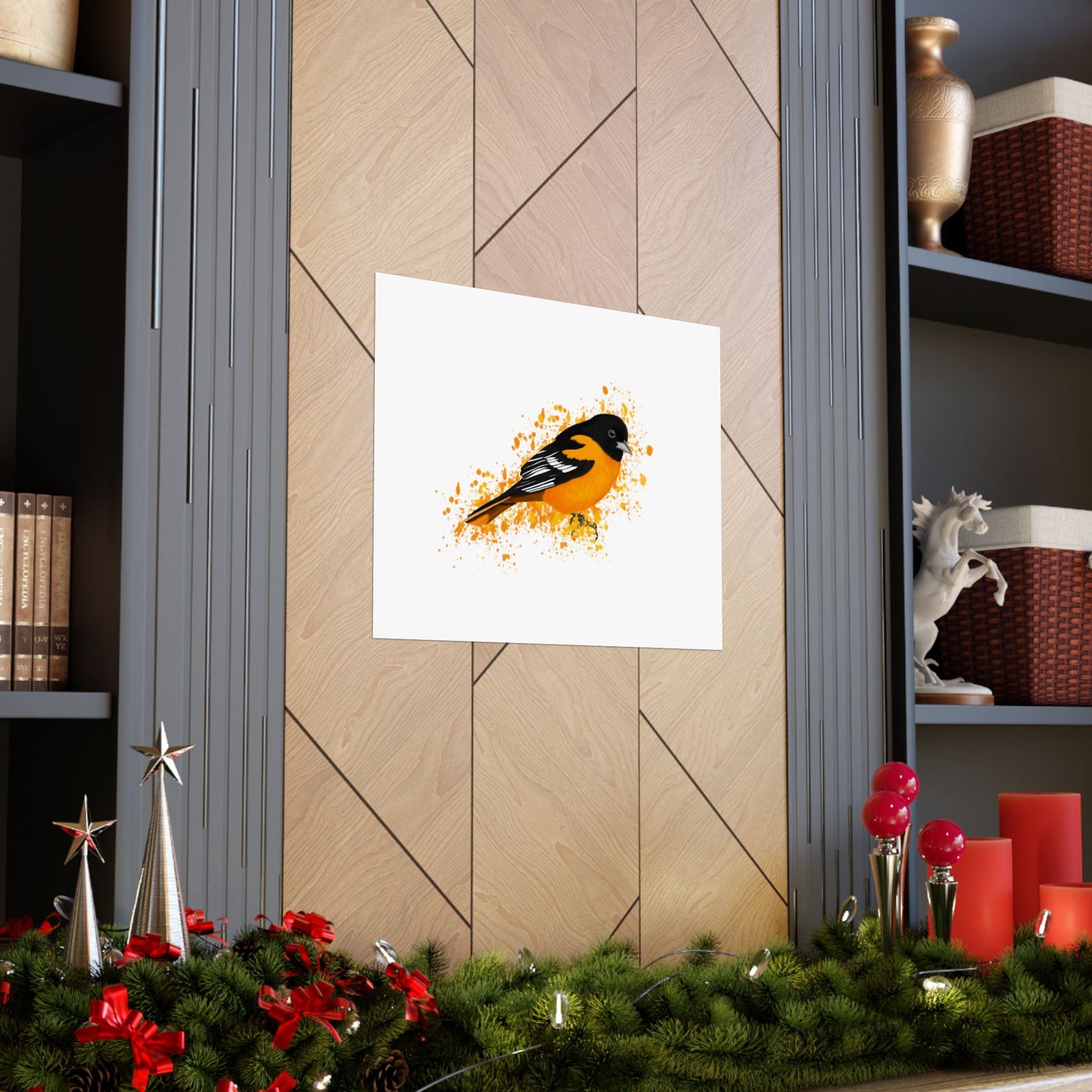 Baltimore Oriole Bird Artwork Matte Poster