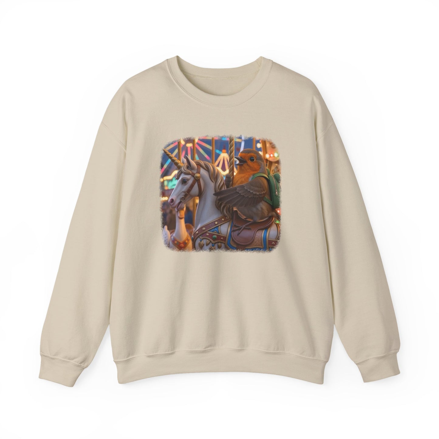 Robin Rosi Unicorn Carousel Premium Sweatshirt for Bird Lovers