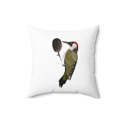 Green Woodpecker Birdlover Bird Throw Pillow 16"x16"