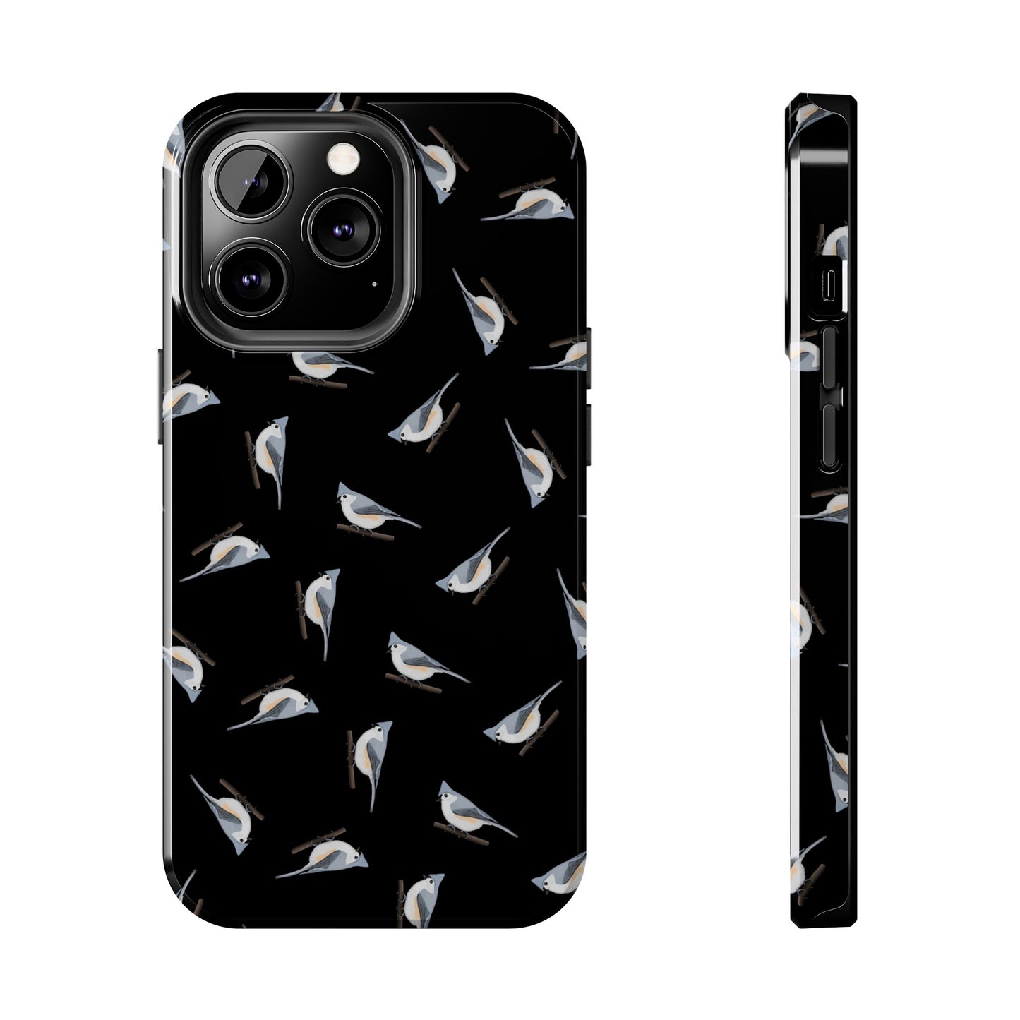 Tufted Titmouse iPhone Case Black – Premium Tough Phone Cover for Bird Lovers