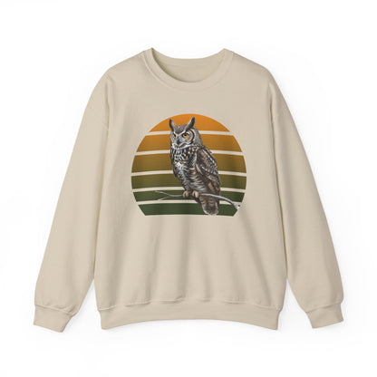 Great Horned Owl Sweatshirt | Unisex Bird of Prey Crewneck | Owl Lover & Birder Gift