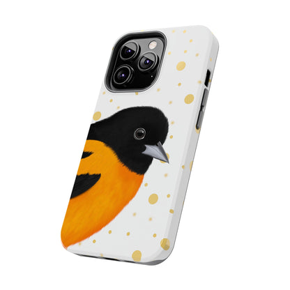 Baltimore Oriole Bird Art Tough Phone Case White