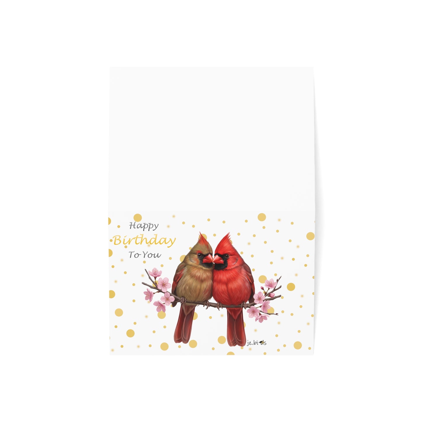 Northern Cardinals Birthday Card – Premium Matte Bird Greeting Card