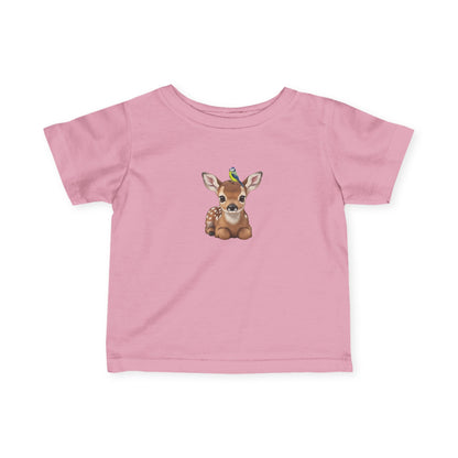 Rehkitz mit Blaumeise Baby T-Shirt Süßes Tiermotiv