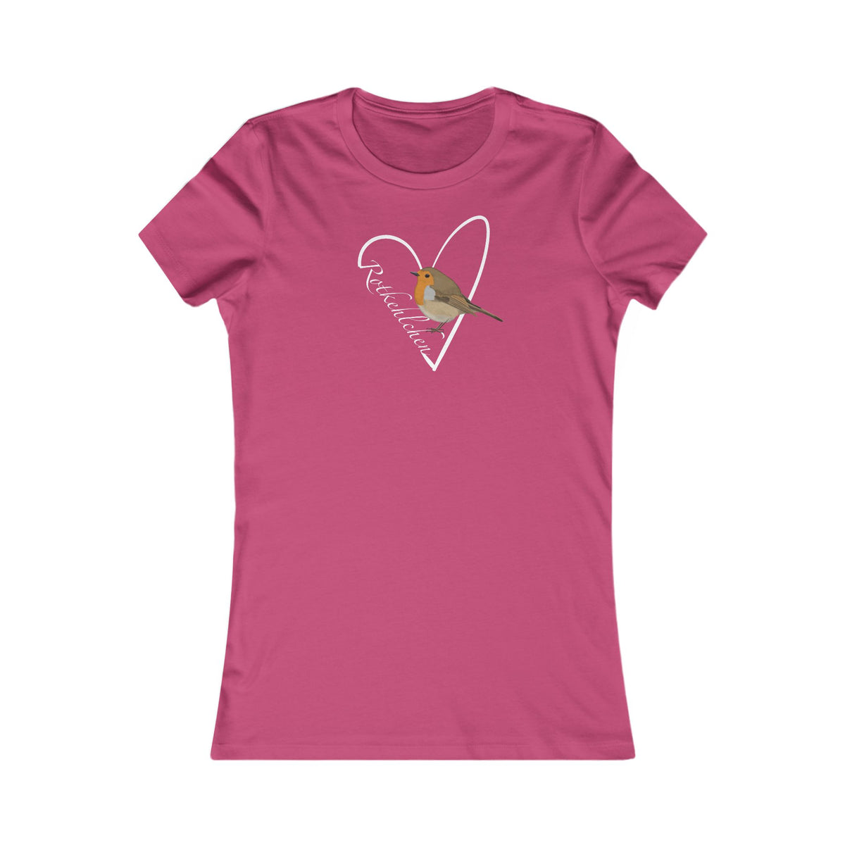 Rotkehlchen Frauen T-Shirt mit Bird Graphic Tee Hintergrund