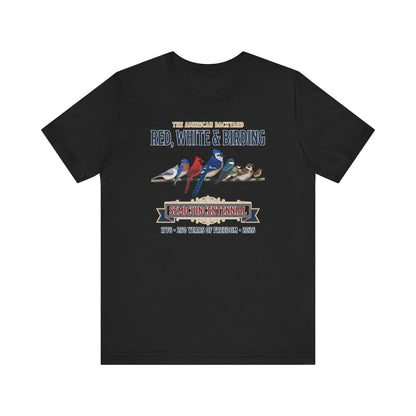 Red, White & Birding Vintage T-Shirt | US 250th Anniversary Backyard Birds