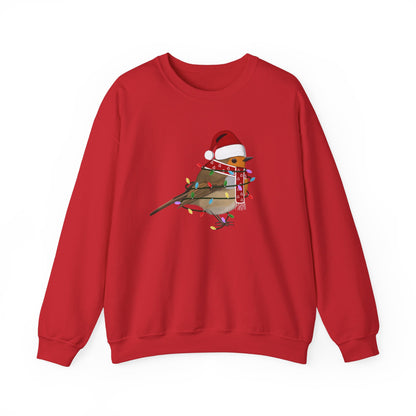 European Robin with Fairy Lights Santa Claus Christmas Bird Sweatshirt