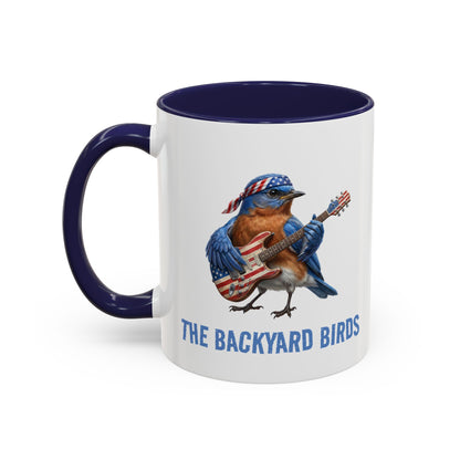 Bassbird Bassist Mug – Patriotic Eastern Bluebird Gift – Funny Bass Guitar Player Cup – USA Flag & Music Lover Present