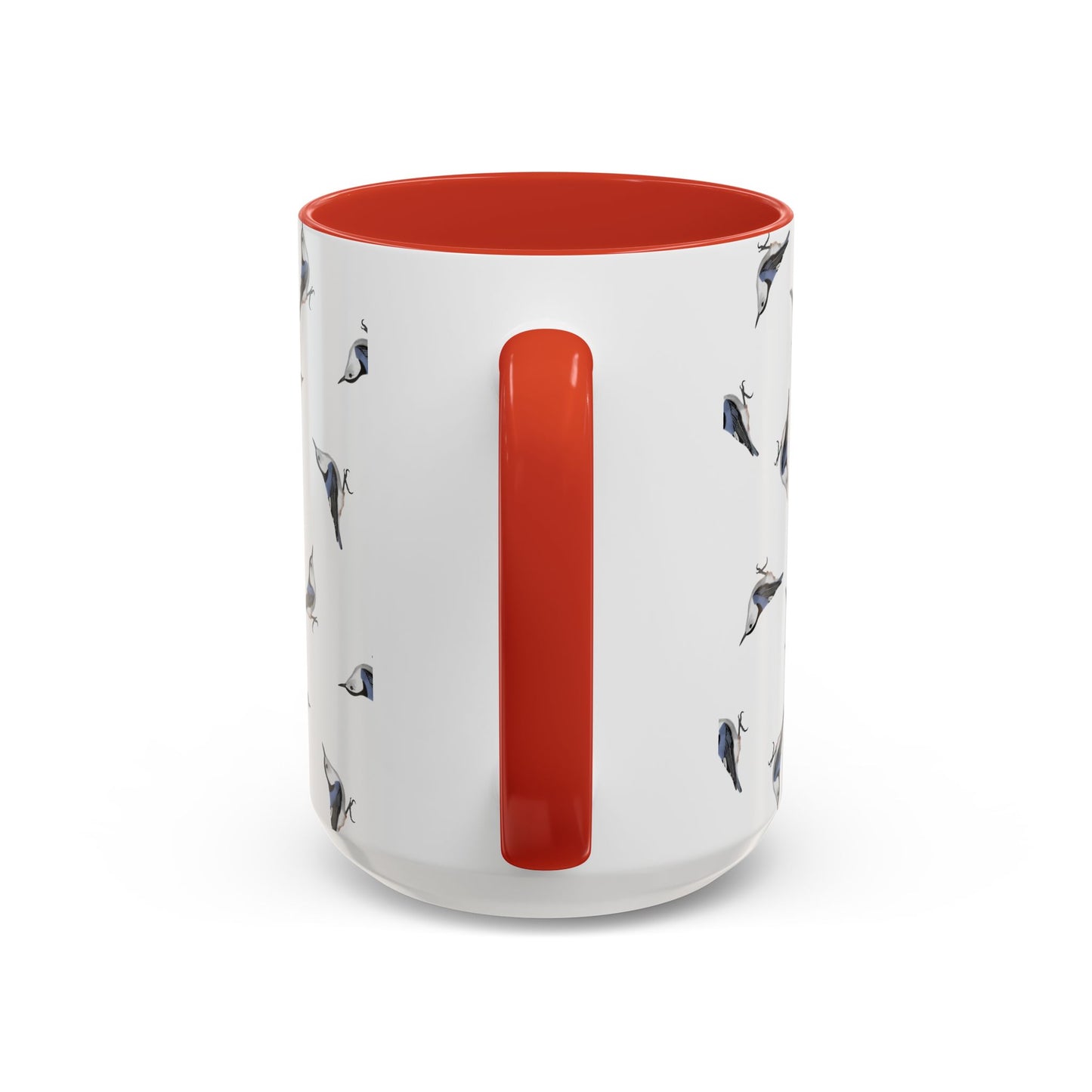 Nuthatch All-Over Pattern Accent Mug | Colorful Bird Lover Gift for Birdwatchers