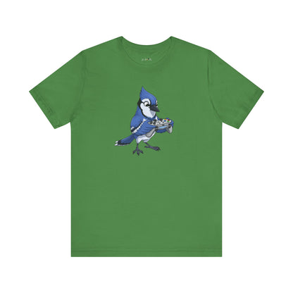 Blue Jay Playing Video Games Funny Gamer and Bird Lover T-Shirt
