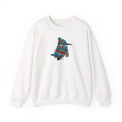 Kingfisher Winter Sweatshirt | Bird Watcher Crewneck | Unisex Songbirds Wearing Knit Gift for Bird Lovers