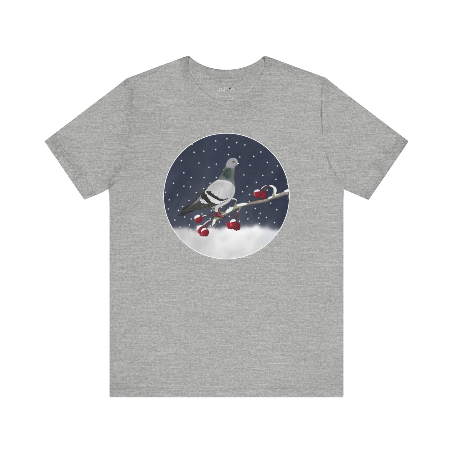 Pigeon on a Winter Branch Birdwatcher Christmas Bird T-Shirt