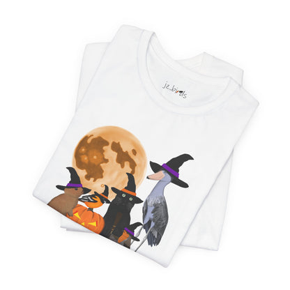 Baltimore Oriole Robin Shoebill with Cat and Bunny Halloween Bird T-Shirt