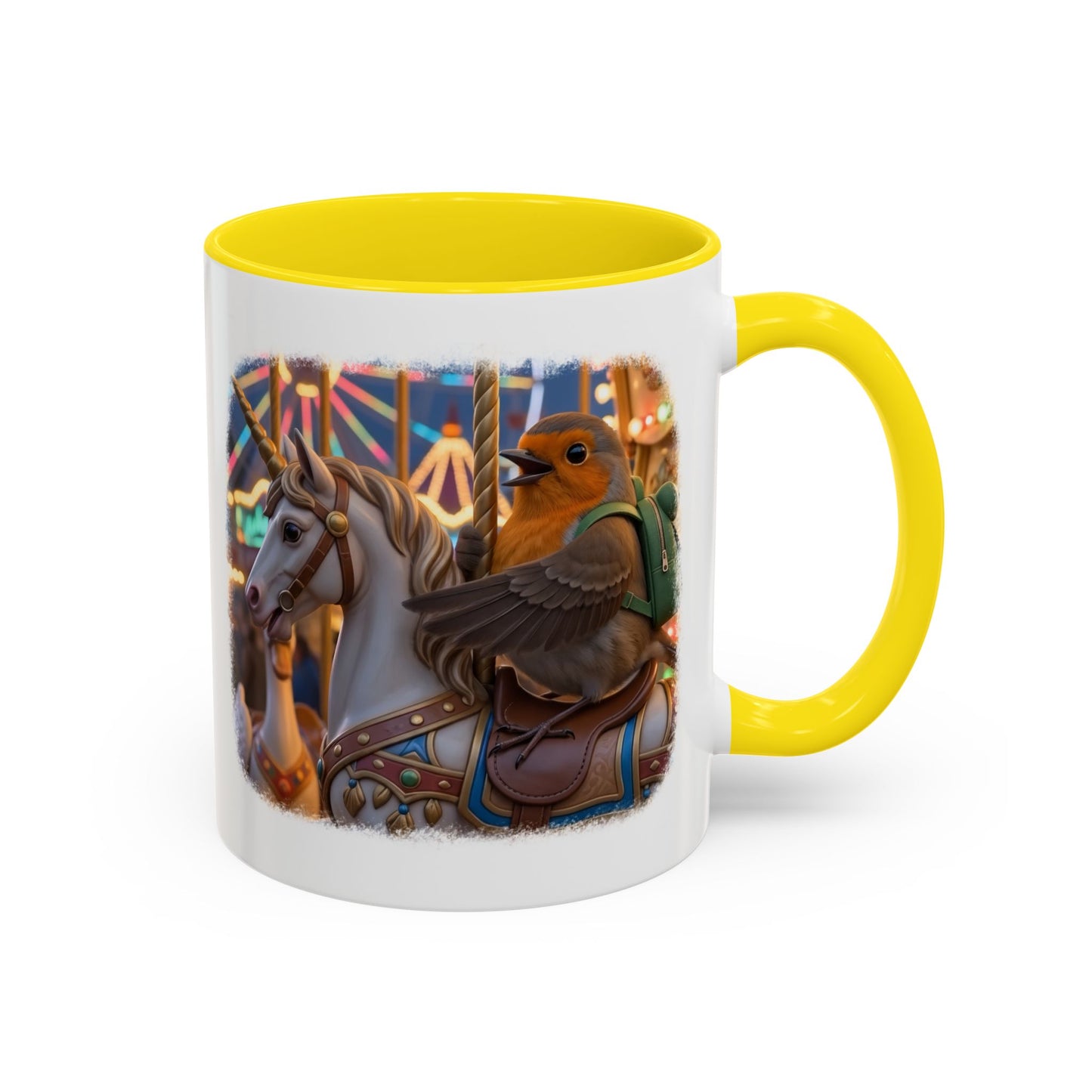 Robin Rosi Unicorn Carousel Premium Mug for Bird Lovers