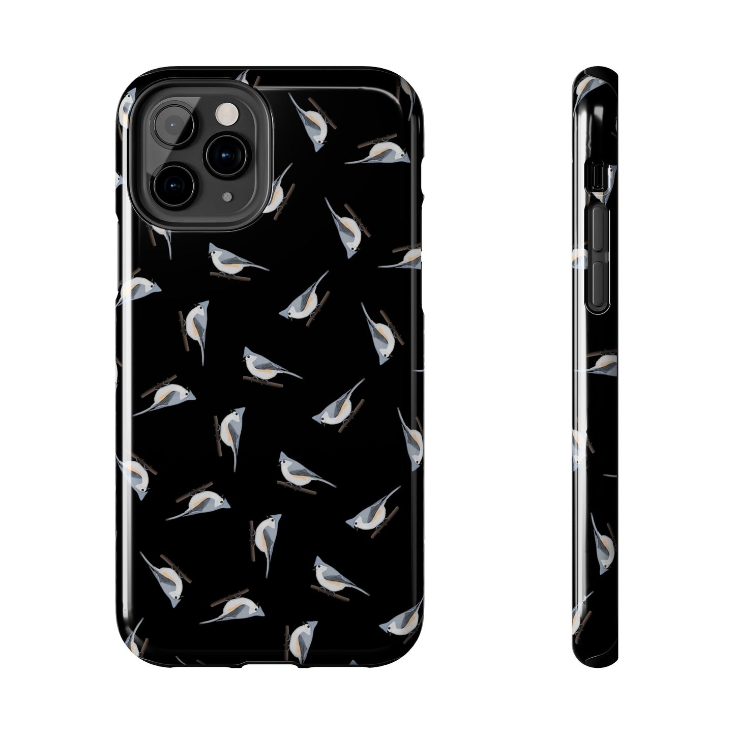 Tufted Titmouse Phone Case – iPhone Black – Premium Tough Cover for Bird Lovers