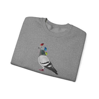 Pigeon with Butterflies Bird Birding & Birdwatching Sweatshirt