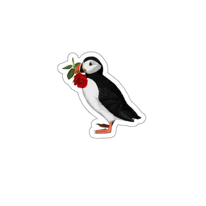Puffin Valentine's Day Bird Kiss-Cut Sticker