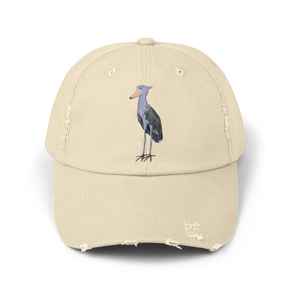 Shoebill Bird Art Distressed Cap