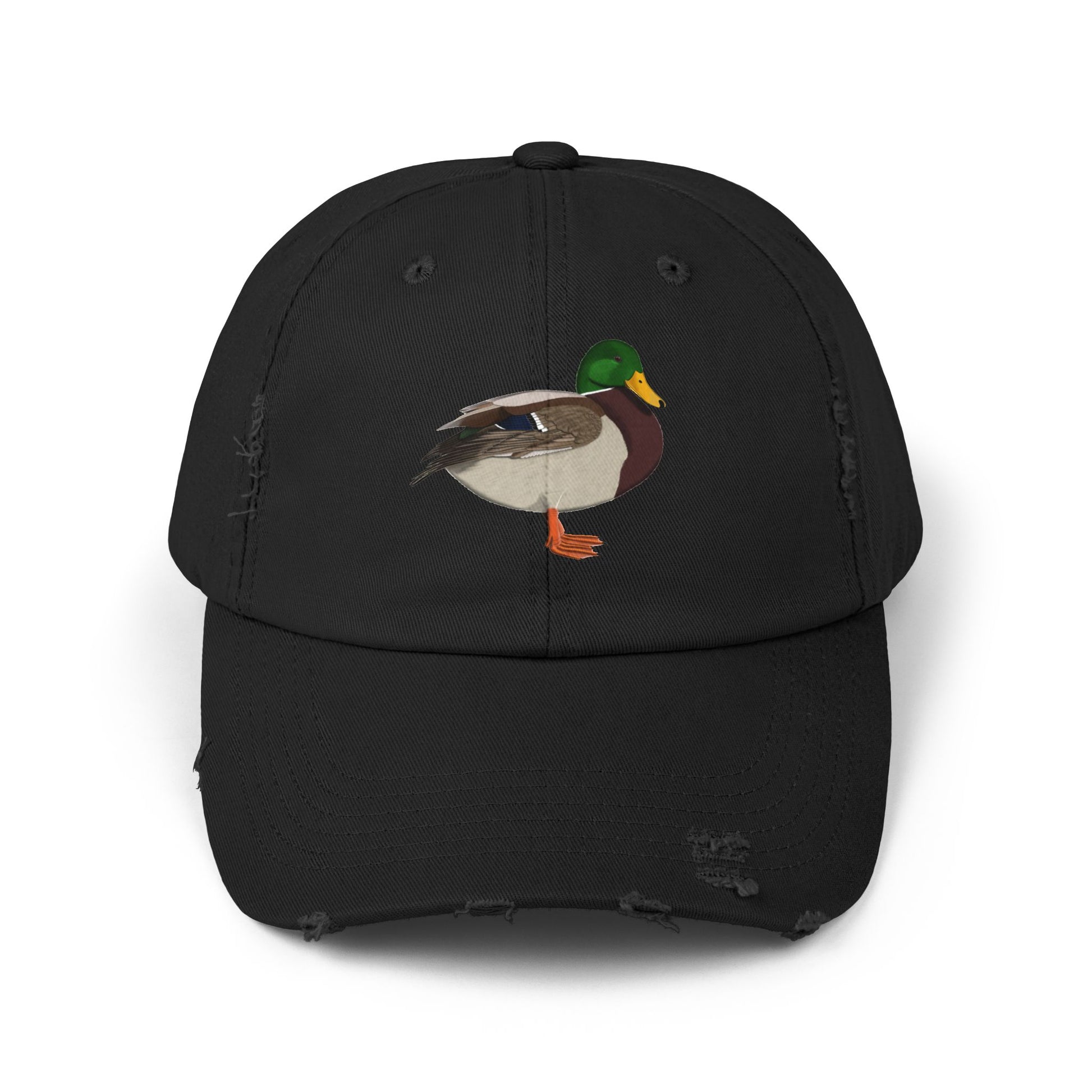 Mallard Bird Art Distressed Cap