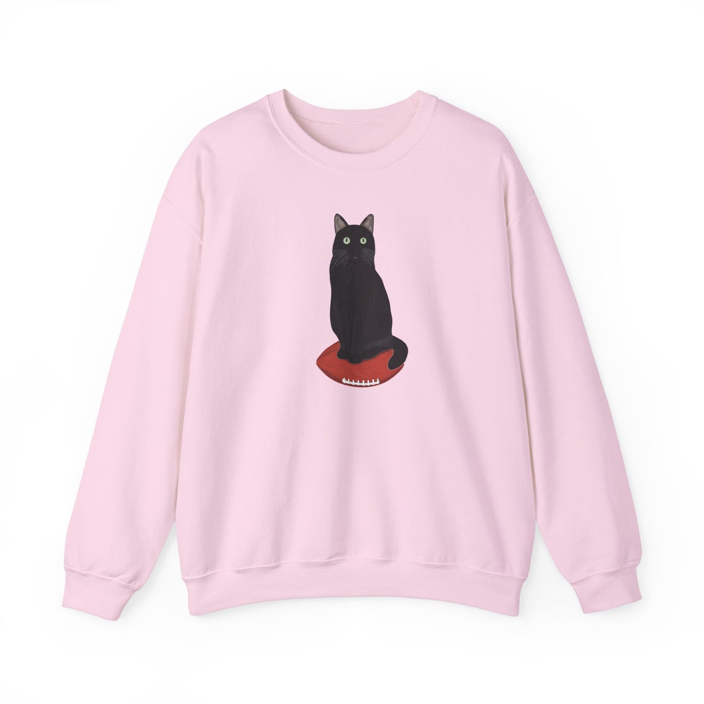 Black Cat with Football Cat Lover Sweatshirt