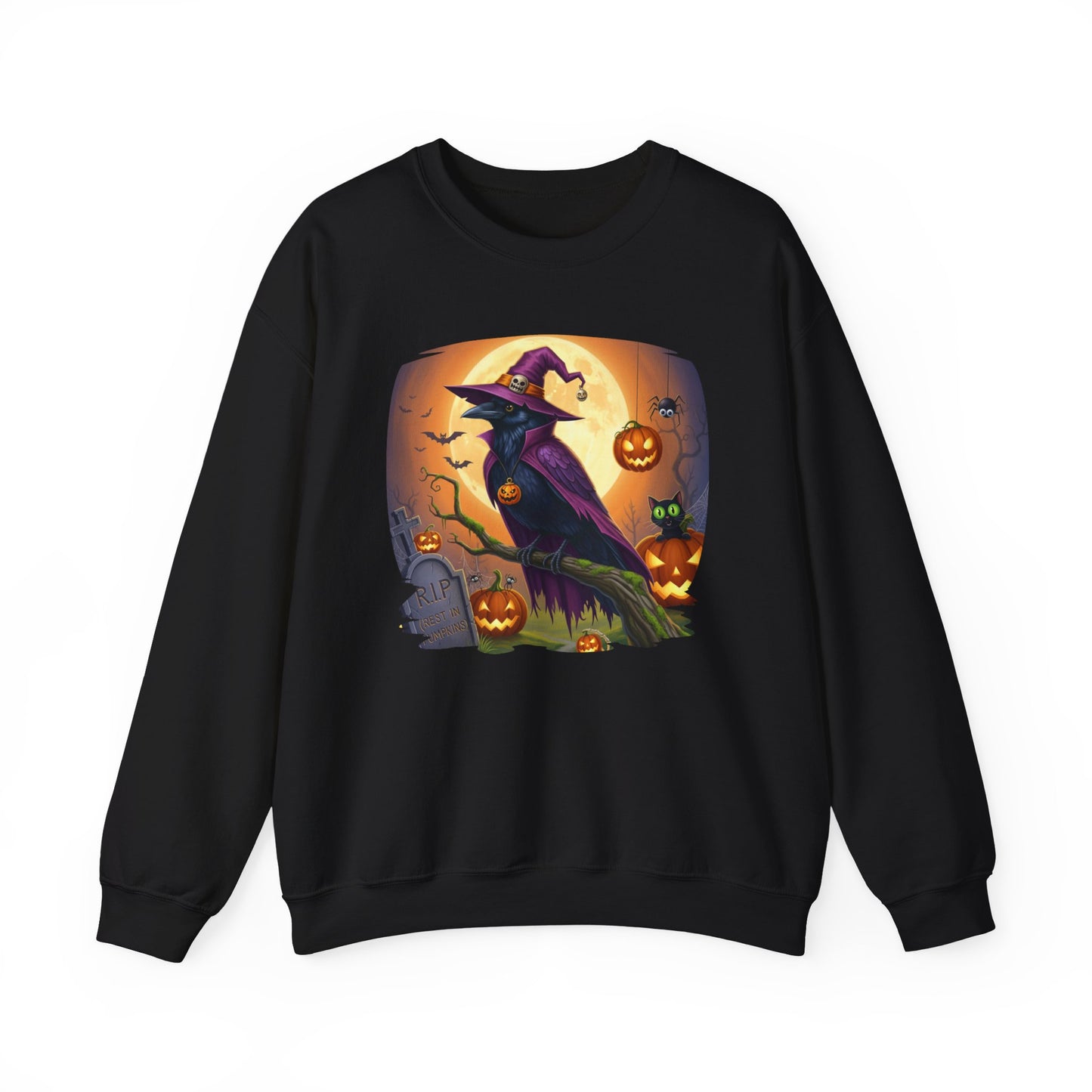 Raven Crow Halloween Bird Sweatshirt - Spooky Halloween Costume for Bird Lovers