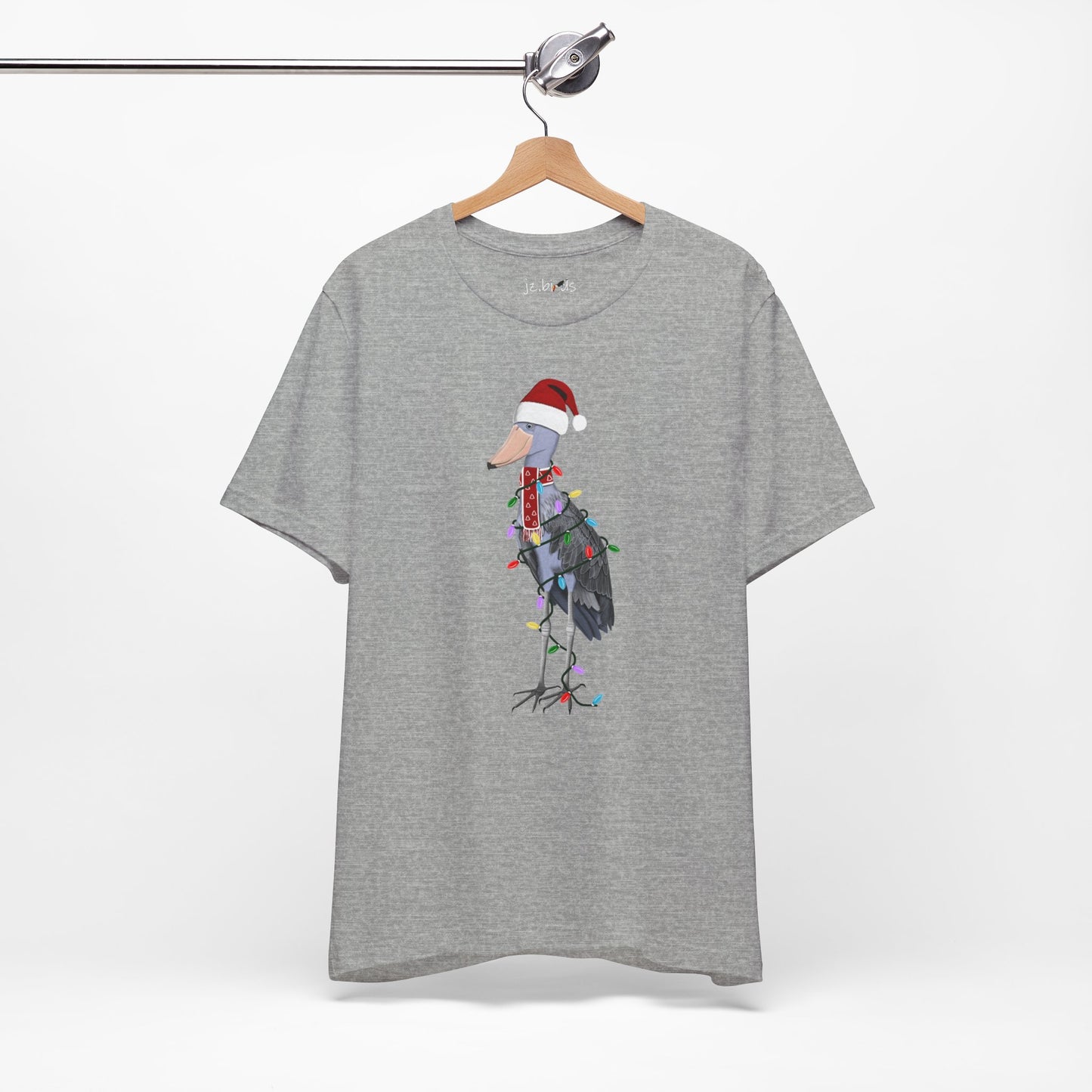 Shoebill with Fairy Lights Christmas Bird T-Shirt