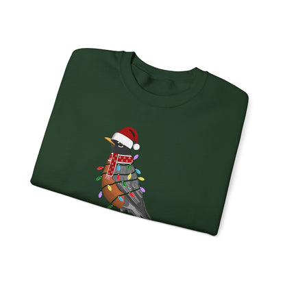 Robin with Fairy Lights Santa Claus Christmas Bird Sweatshirt