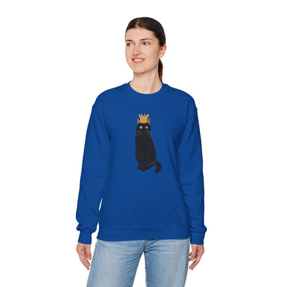 Black Cat with Crown Cat Lover Sweatshirt