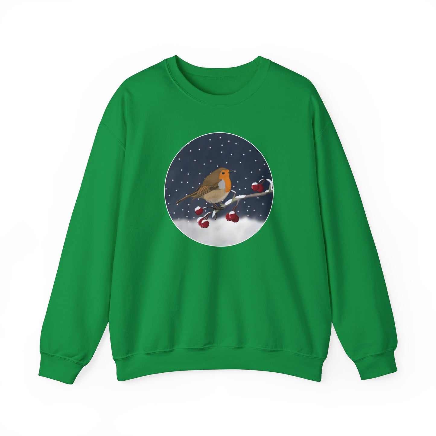 Robin on a Winter Branch Christmas Bird Sweatshirt