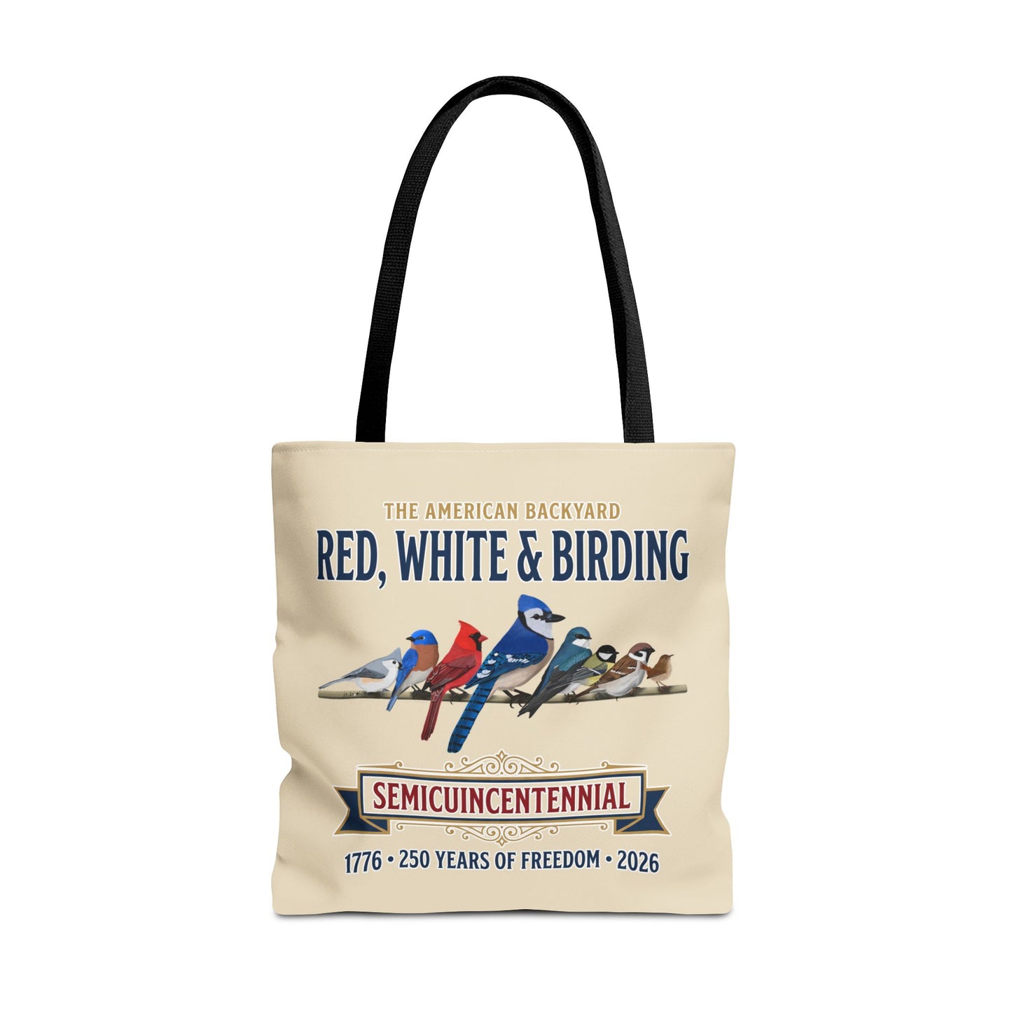 Red, White & Birding Vintage Tote Bag | US 250th Anniversary