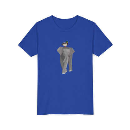 Elephant with Mallard Bird Youth T-Shirt