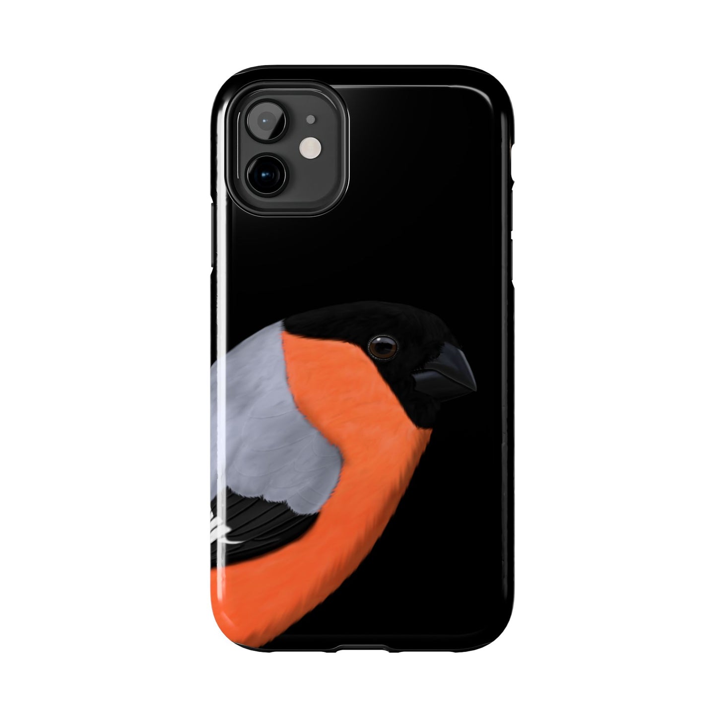 Bullfinch Bird Art Tough Phone Case Black